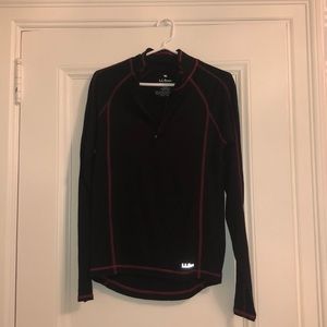 LL Bean black 1/4 zip lightweight pullover